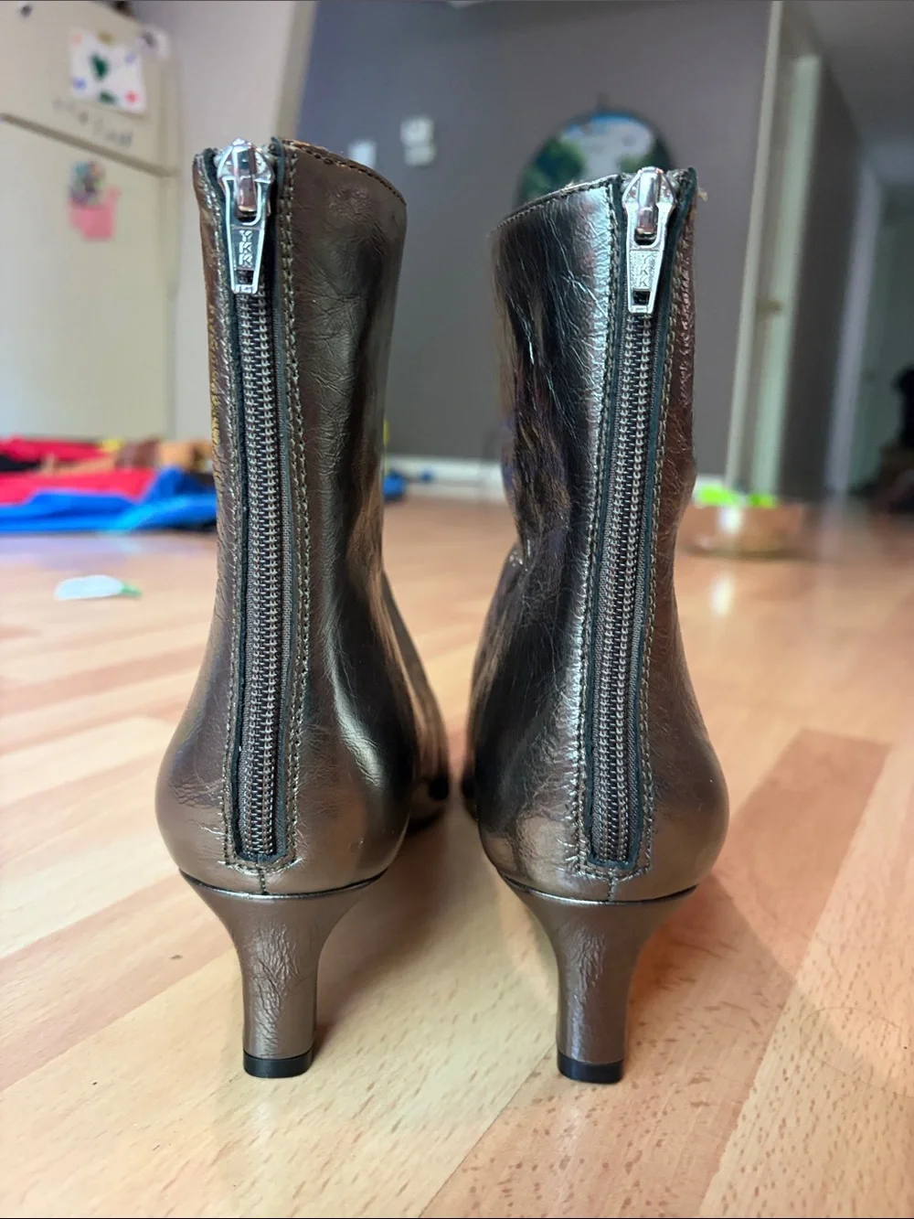 Madewell Dime Metallic Ankle Boots - Women's Low Heel Boots
